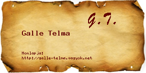 Galle Telma névjegykártya